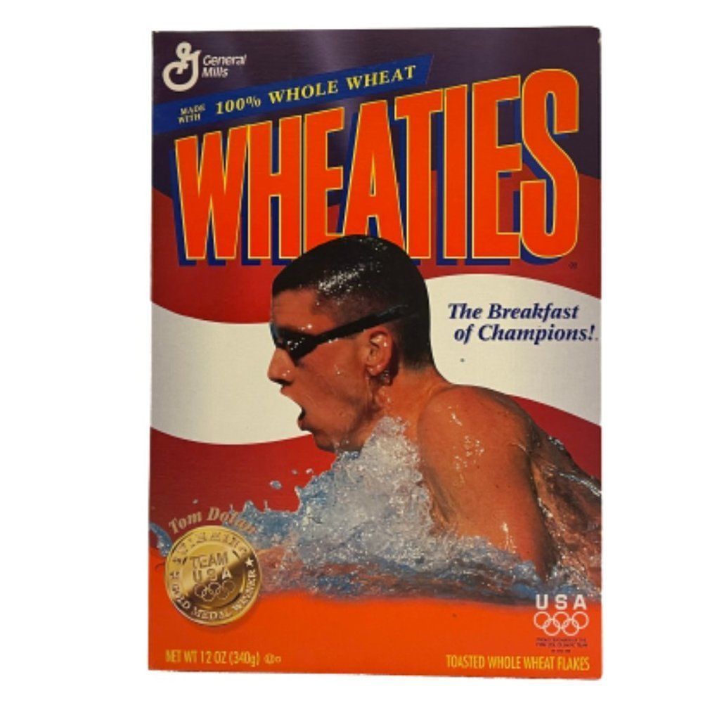 🆕1996 Olympics General Mills Tom Dolan Wheaties Sealed Cereal Box